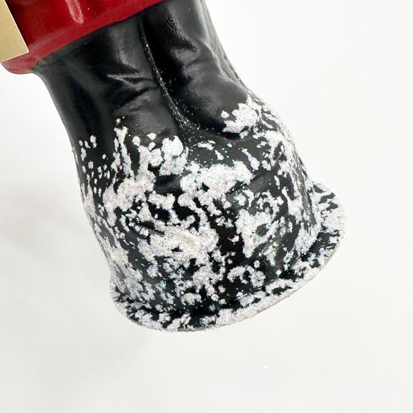 Ino Schaller Bayern paper mache Santa Claus red coat flocked tree 10" tall box - Picture 8 of 11